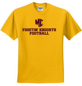 MC Fightin' Knights - Gold Lettered Short Sleeve T Shirt