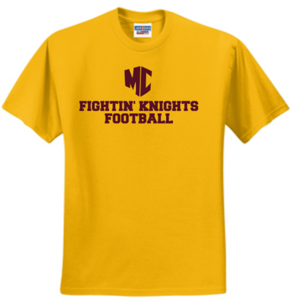 MC Fightin' Knights - Gold Lettered Short Sleeve T Shirt