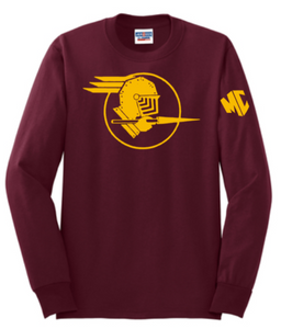 MC Fightin' Knights - Burgundy Long Sleeve T Shirt