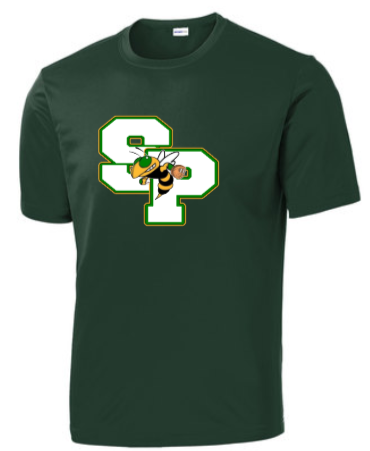 Green Hornets Travel Baseball - SP Performance Short Sleeve T Shirt (Forest Green, White or Silver)
