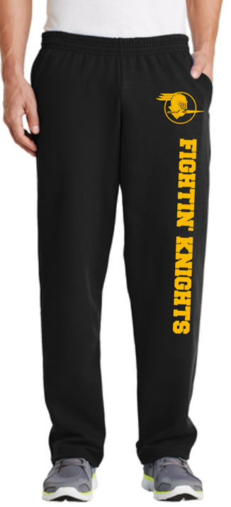 MC Fightin' Knights - Sweatpants (Joggers or Open Bottom) (Black)
