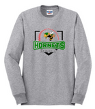 Green Hornets Travel Baseball - Official Long Sleeve T Shirt (Grey, White or Forest Green)