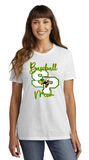 Green Hornets Travel Baseball -Baseball SP Mom Short Sleeve T Shirt (White, Grey )