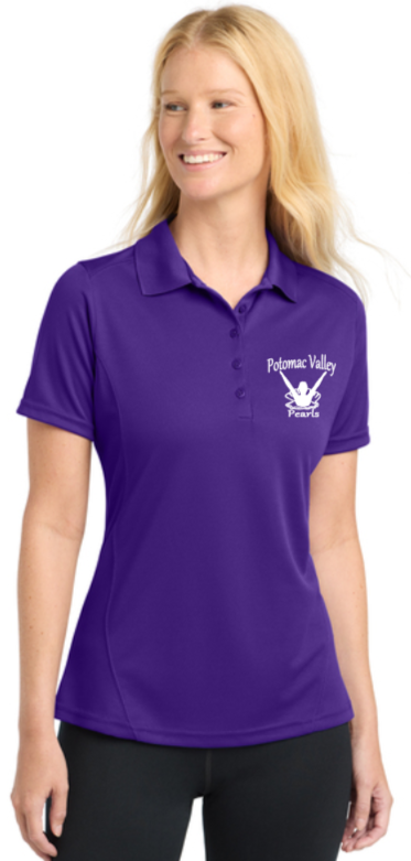 Pearls - Purple Polo Women's Dry Zone Raglan Accent Polo Embroidered (Optional Name)