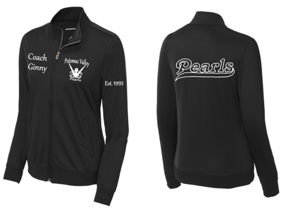 Pearls - Classic Lady Warm Up Jacket (Black) (Embroidered Front / Printed Back) BLACK