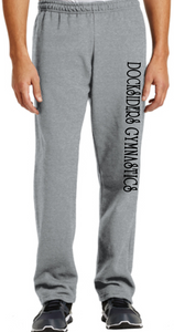 Docksiders - Letters - Open Bottom Sweatpants (Black or Sports Grey)