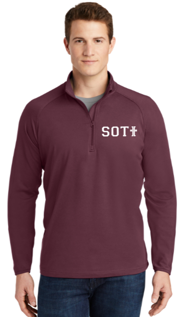 SOTI - Lettered 1/4 Zip Sport-Wick Stretch (Maroon, White, Black or Charcoal) (EMBROIDERED)