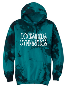 Docksiders - Letters- Crystal Tie-Dye Pullover Hoodie - Black Teal