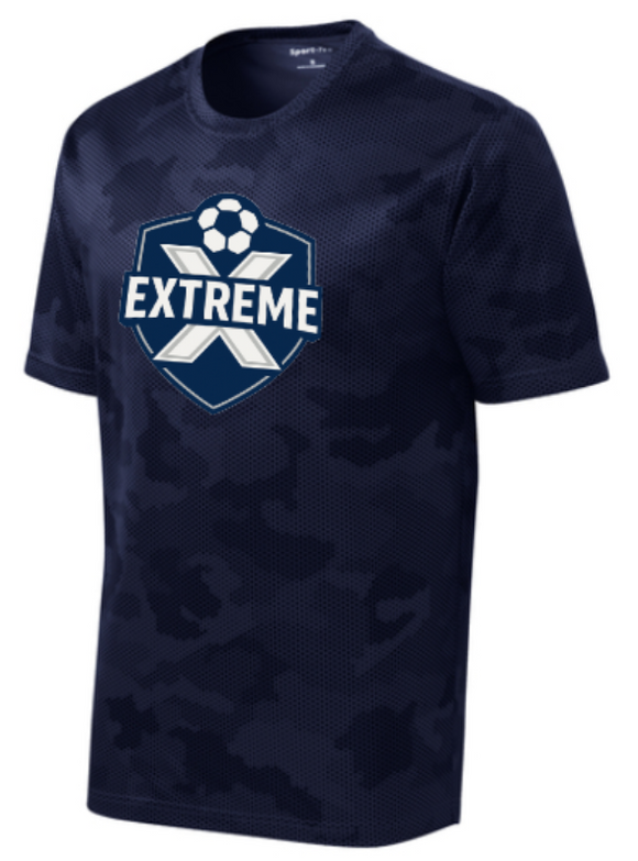 Extreme Soccer - Navy Blue Camo Hex Short Sleeve Shirt
