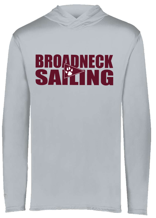 Broadneck Sailing - Silver UV Performance Long Sleeve Hoodie Shirt (Youth)