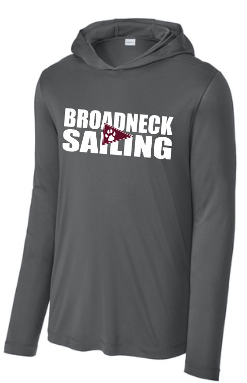 Broadneck Sailing - Charcoal UV Performance Long Sleeve Hoodie Shirt (Adult)
