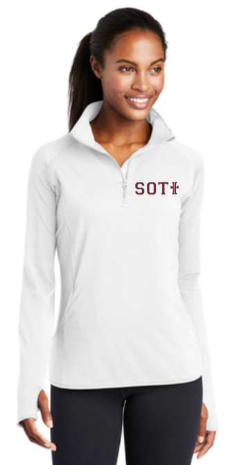 SOTI - Lettered LADY 1/4 Zip Sport-Wick Stretch (Maroon, White, Black or Charcoal) (EMBROIDERED)