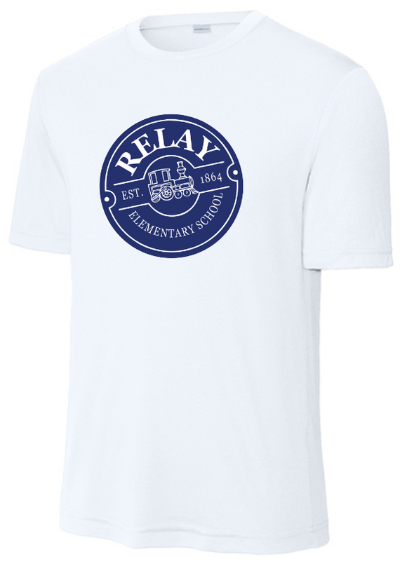 Relay ES - Circle - White Performance Short Sleeve Shirt