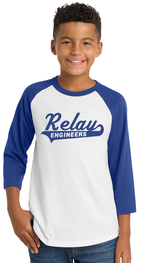 Relay ES - Sports Royal Blue Raglan 3/4 sleeve