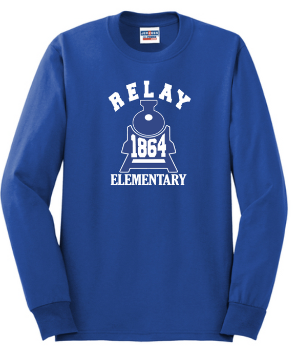 Relay ES - 1864 - Royal Blue Letters Long Sleeve Shirt