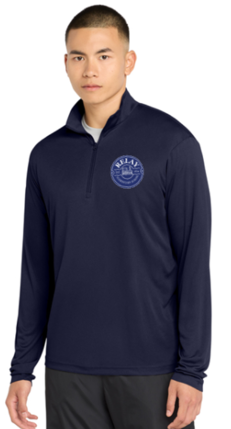 Relay ES - Navy Blue 1/4 Zip Pullover (Unisex or Lady Cut)