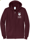 St. Joseph - Stacked Wolfie - Full Zip Hoodie (White, Grey or Maroon)