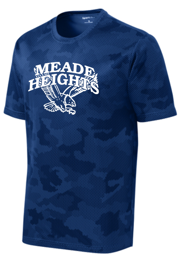 Meade Heights Elementary - Blue Camo Hex Short Sleeve Shirt