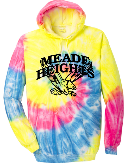 Meade Heights Elementary - Neon Tie Dye Hoodie