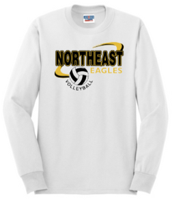 NHS Volleyball - Northeast Long Sleeve T Shirt (Grey, Black or White)