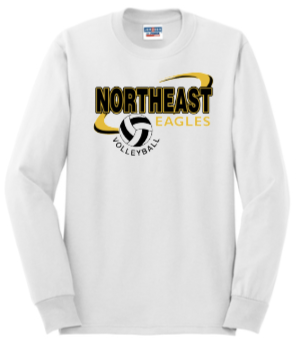 NHS Volleyball - Northeast Long Sleeve T Shirt (Grey, Black or White)