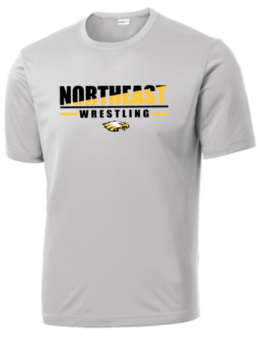 NHS Wrestling - Traditional - SS Performance Shirt (White or Silver)
