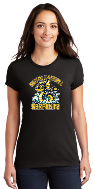 South Carroll Serpents - Women's Fitted Perfect Tri Tee (White or Black)