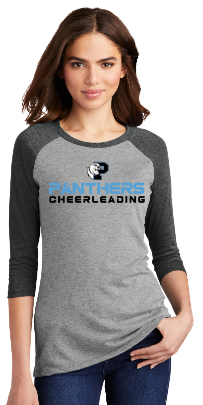 Panthers Cheer - Panthers Cheer Women's Perfect Tri 3/4 Sleeve Raglan