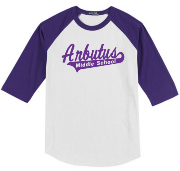 Arbutus Middle - Sports Purple Raglan 3/4 sleeve