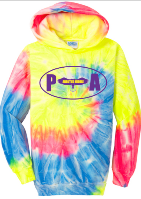 Arbutus Middle - PTA - Neon Tie Dye Hoodie