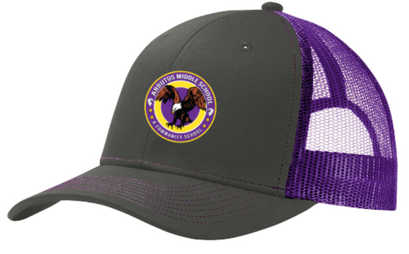 Arbutus Middle - Purple and Grey Snapback Trucker Hat (Printed)