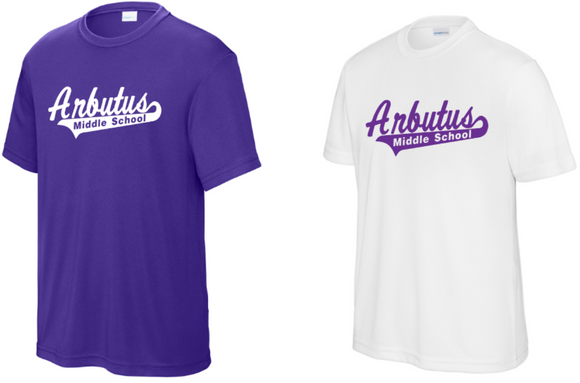 Arbutus Middle - Sports - Performance Short Sleeve Shirt (Purple or White)