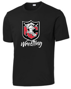 NC Wrestling - Shield - SS Performance Shirt (White or Silver)