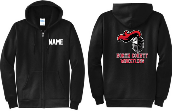 NC Wrestling - Knight - Official Full Zip Hoodie Sweatshirt