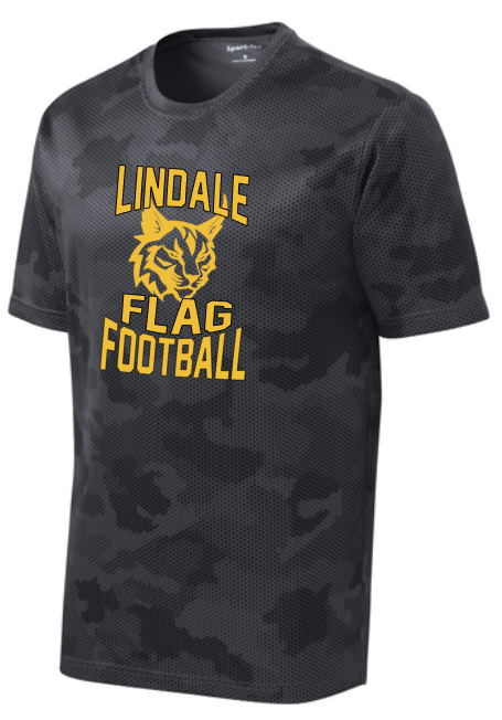 Lindale - FOOTBALL - Black Camo Hex Short Sleeve Shirt