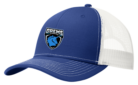 OREMS - Blue and White Snapback Trucker Hat (Printed)