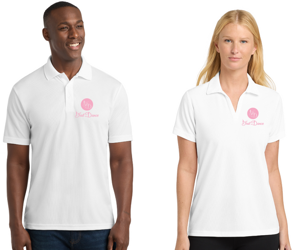 Just Dance- White Short Sleeve Polo Shirt (Men's or Lady)