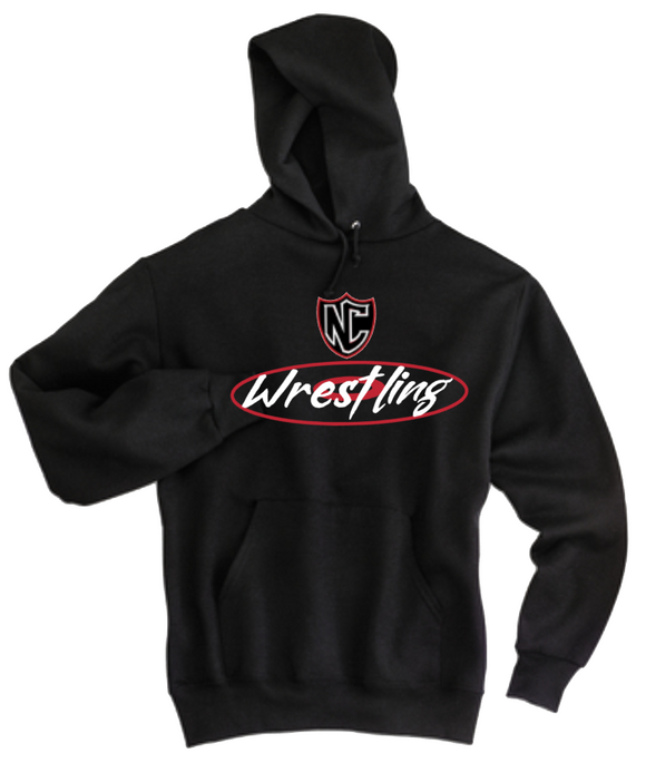 NC Wrestling - Circle - Black Hoodie Sweatshirt