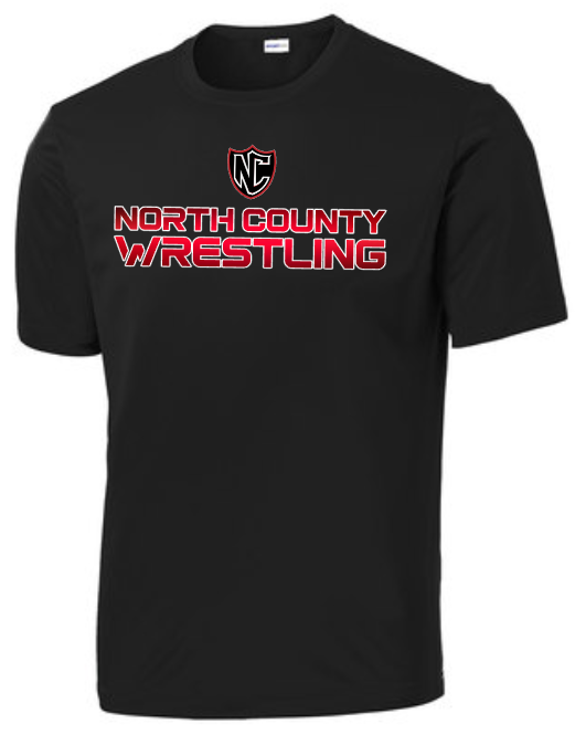 NC Wrestling - Gradient - Performance Black Short Sleeve Shirt