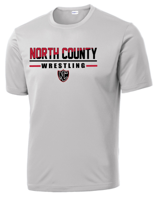NC Wrestling - Letters - Performance Silver Short Sleeve Shirt