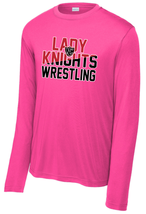 NC Wrestling - Lady Knights - Pink Performance Long Sleeve Shirt