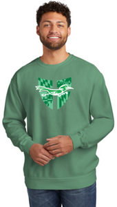 MSCS - RUNNING - Comfort Colors Green Crewneck Sweatshirt (Adult)