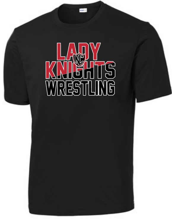 NC Wrestling - Lady Knights - Performance Short Sleeve Shirt (Silver or Black)