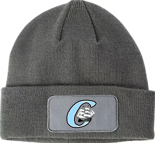 CAA - Printed Patched Grey Beanie Hat