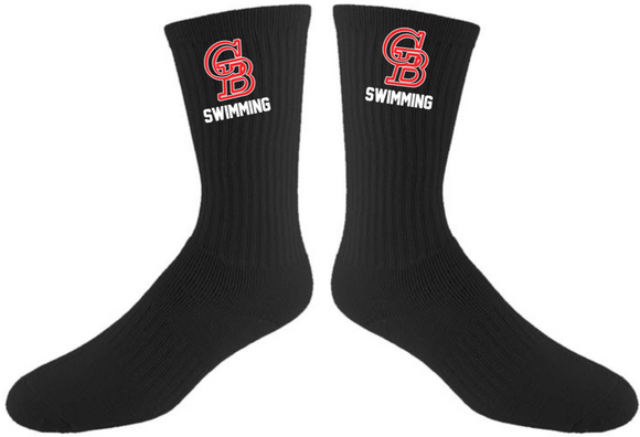 GBHS SWIM - Black Crew Socks with Logo