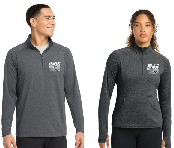 Arbutus Middle - Circle - 1/4 Zip Charcoal (Adult Unisex or Lady)