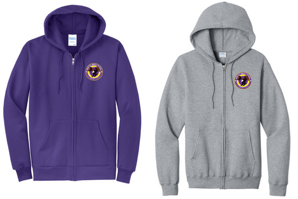 Arbutus Middle - Circle - Zip Up Hoodie Sweatshirt (Purple or Grey)