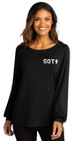 SOTI - Ladies Luxe Knit Jewel Neck Top (Black or Grey)