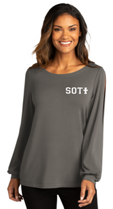 SOTI - Ladies Luxe Knit Jewel Neck Top (Black or Grey)