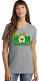 Green Hornets Travel Baseball -Green Hornets Mom Short Sleeve T Shirt (White, Grey)